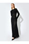 Long Sleeve Slim Fit Transparent Lace Long Dress - 4