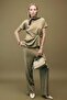Straight Fit Wrinkled Textured Trousers G2919Ax26Sp
