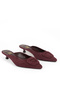, Women's Genuine Leather Heels Slipper 1611059Z65100 Claret Red - 4