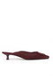 , Women's Genuine Leather Heels Slipper 1611059Z65100 Claret Red - 3