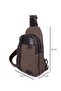 Men's Brown Double Handle Canvas Cross Shoulder Bag Body Bag Chest Bag - 3