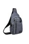 Men's Gray Color Double Handle Canvas Cross Shoulder Bag Body Bag Chest Bag - 3