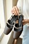 Melody Brown Bowknot Pearl Detailed (4 cm Heeled) Square Toe Daily Use Shoes