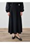 High Waist Side Zipper Detail Skirt - Black - - 4