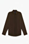 Slim Fit Linen Cotton Brown Summer Shirt