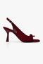 Women's Lola Burgundy Velvet Bow Heeled Shoes - 2