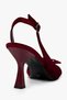 Women's Lola Burgundy Velvet Bow Heeled Shoes - 4