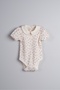 Baby and Children's Bodysuit with Floral Print on the Collar, 100% Cotton - 2