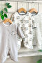 100% Cotton Gray Teddy Bear - Donkey 3-Piece Booties Jumpsuit (Girl - Boy - Newborn)