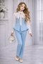 Girls' Stone-Detail Peplum Blouse Pants Shirt Bag Set - Wedding, Graduation and Event Combination - 3