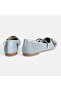 Women's Blue Metal Buckle Accessory Leather Ballerinas - 8
