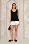 Women's Black 100% Cotton Muslin Dirty Stitching Strappy Layered Casual Basic Undershirt Blouse 3423242 - 3