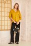 Women's Mustard Scuba Hooded Long Back Loose Comfortable Fit Sweatshirt 3506286 - 3