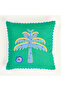 Hansi Green Cotton Filled Throw Pillow 50X50 cm
