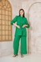 Women's Benetton Gofre Balloon Sleeve Gathered Tunic / Elastic Waist Pocketed Pants Hijab Set 3531360 - 4