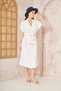 Women's Linen White Oversized Wide Cut / Loose / Long Short Sleeve Summer Jacket Dress 3162451 - 5