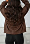 Women's Brown Hooded Full Zip Cardigan Jacket - 4