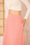 Women's Pink Midi Length Slim Fit Melton Textured Fabric High Waist Pocketed Kilos Skirt 700-3461209 - 8