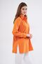 Women's Orange Long Sleeve Terikoton Special Fabric Pocketed Sports Long Tunic Shirt 3518214 - 2