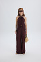 Prasetsah Tied Burgundy Crop Trousers Set - 2