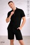 Men's Vorteks Fabric Short Sleeve Zipper Polo Collar T-Shirt and Elastic Waist Tie Shorts Set with Pockets - 3