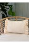 Pearl Scallop Detailed Ruffled Rectangular Ecru Color Throw Pillow Cover Bohemian Throw Pillow Cover - 7