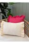Pearl Scallop Detailed Ruffled Rectangular Ecru Color Throw Pillow Cover Bohemian Throw Pillow Cover - 6