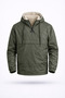 Slim Fit Fur Lined Kangaroo Pocket Men's Raincoat Coat Khaki - 8