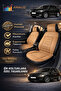 Fiat Linea 2007 and Later Compatible Vento 2-Piece Front Car Seat Cushion Anti-Sweat Anti-Slip Base Tan - 6