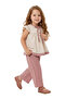 Girl's Summer Set Embroidered Collared Blouse and Pants 2-Piece Set - 3