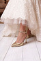 Women's Gold Evening Dress Shoes 7 cm (Full Fit) - 5