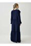 Balloon Sleeves with Elastic Sleeves Poplin Hijab Dress - Navy Blue - - 4