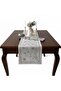 Table Runner Gray Color Floral Embroidered Runnur Single Runner Dowry Goods - 5