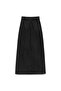 Long Tasseled Denim Skirt Anthracite - 2