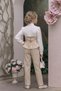 Girls' Stone-Detail Peplum Blouse Pants Shirt Bag Set - Wedding, Graduation and Event Combination - 2