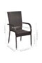 7 Piece Garden Dining Set Brown - 3