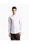 Men's Regular Fit 100% Linen Eagle Logo Long Sleeve White Shirt
