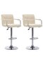 Bar Stools 2 pcs Cream Fabric