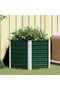 Garden Raised Bed Galvanised Steel 129x129x77 cm Green