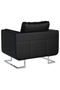 Cube Armchair with Chrome Feet Black Faux Leather - 4