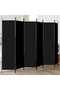 6-Panel Room Divider Black 300x200 cm Fabric