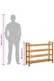 Shoe Rack with 4 Shelves 100x27x80 cm Solid Oak Wood - 6