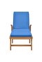 Sun Lounger with Cushion Solid Teak Wood Blue - 4