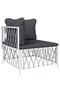 7 Piece Garden Lounge Set with Cushions White Steel - 2
