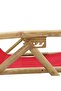 Reclining Relaxing Chair Red Bamboo and Fabric - 7