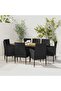 9 Piece Outdoor Dining Set Poly Rattan Black