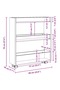 Narrow Storage Trolley 3 Tier White Engineered Wood - 3