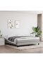 Box Spring Bed Frame Light Grey 180x200 cm Super King Fabric