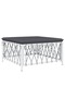 4 Piece Garden Lounge Set with Cushions White Steel - 5