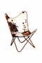 Butterfly Chair Brown and White Real Cowhide Leather - 2